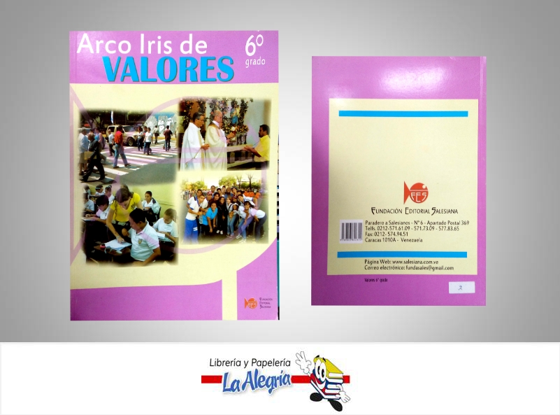 ARCO IRIS DE VALORES 6  TEMATICA EDUCACION AUTOR CARMEN VELUDO EDITORIAL SALESIANA