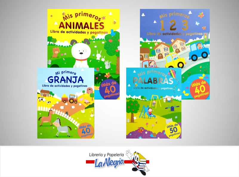 COLECCION MIS PRIMERAS PEGATINAS - 4 TIT  TEMATICA SICOBEN DISTRIBUIDORA, C.A.   EDITORIAL EDICIONES SICOBEN, C.A.