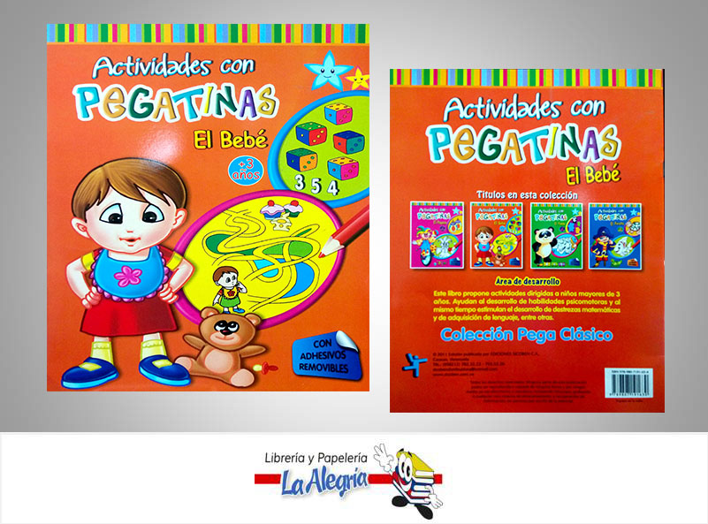 ACTIVIDADES CON PEGATINAS (4 TITULOS)  TEMATICA INFANTIL   EDITORIAL EDICIONES SICOBEN, C.A.