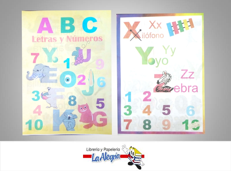 CARTILLA ABC LETRAS Y NUMEROS  TEMATICA EDUCACION    