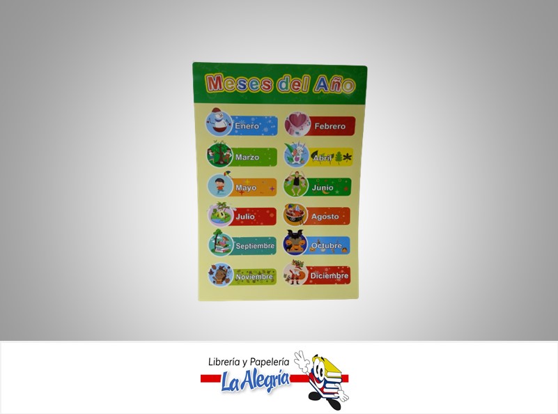 AFICHE EDUCATIVO MESES DEL AÑO 42X28CM MARCA S/M