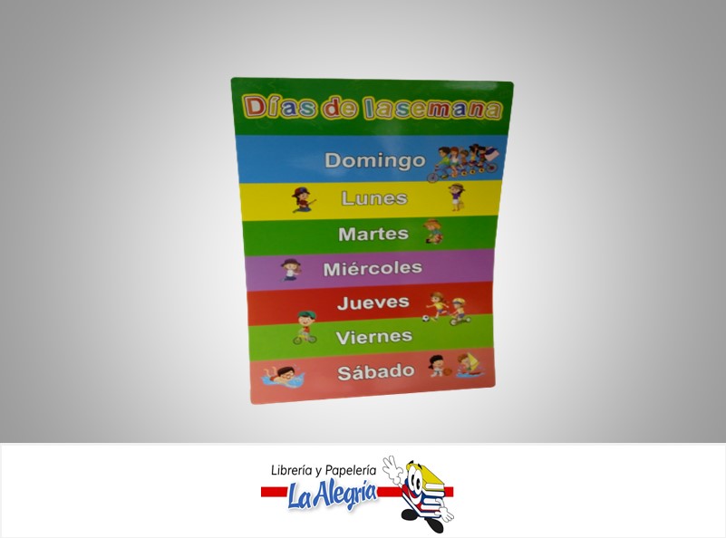 AFICHE EDUCATIVO DIA DE LA SEMANA 42X28CM MARCA S/M