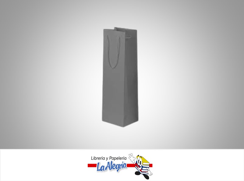 BOLSA DE REGALO BOTELLA 12X35X8 CM PLATA MARCA S/M