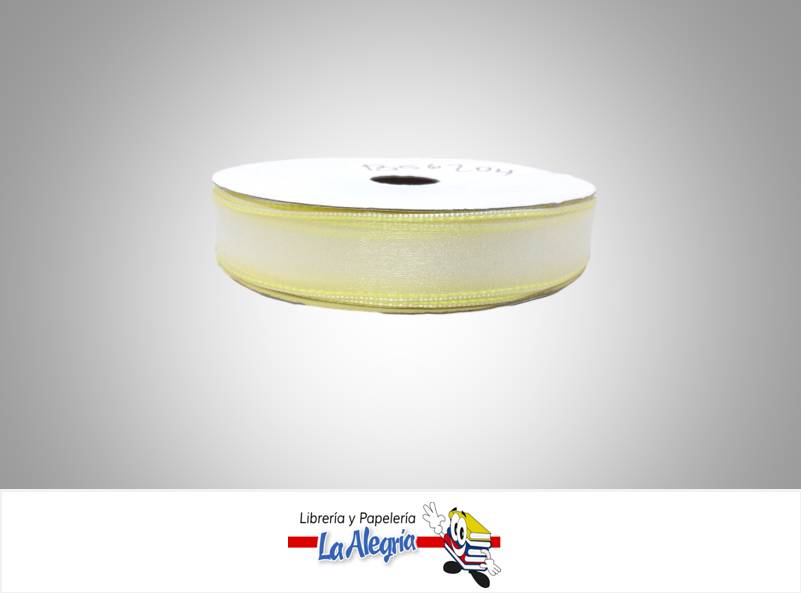 CINTA ORGANZA 23MM AMARILLO CLARO XMETRO MARCA S/M   