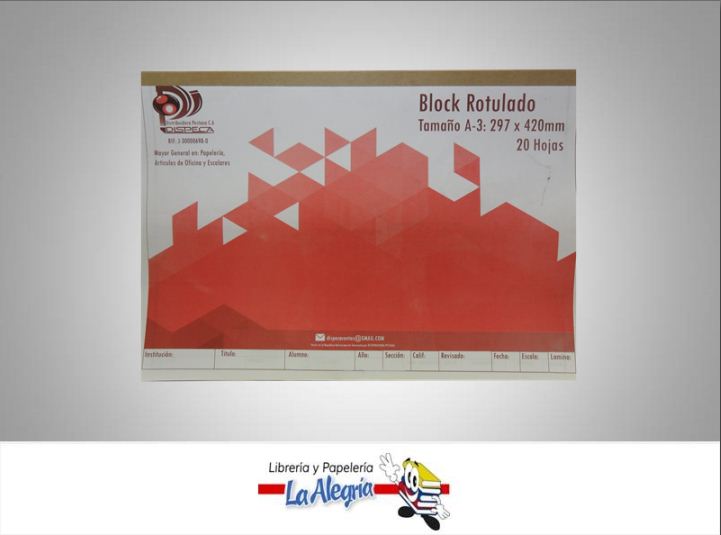 BLOCK BOND ROTULADO A3 20H MARCA DISPECA   