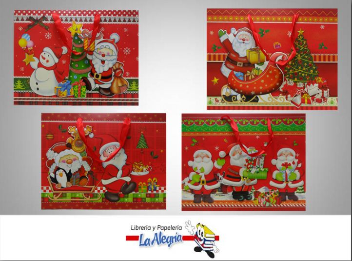 BOLSA DE REGALO 3D 30X38.5 D/NAVIDAD MARCA S/M   