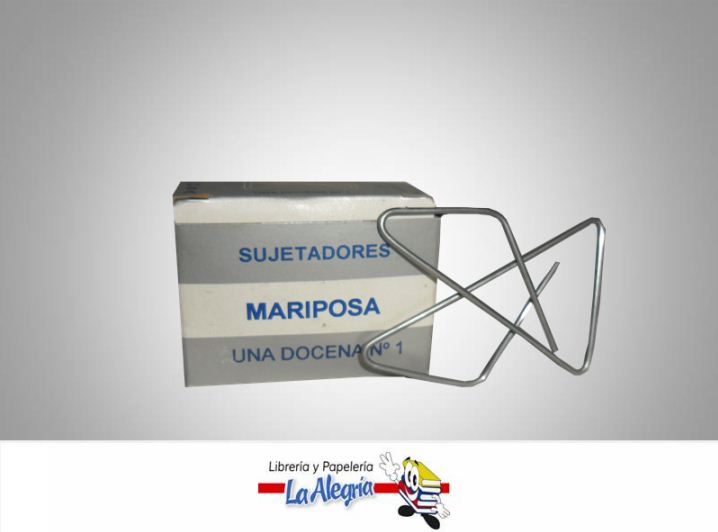 CLIP MARIPOSA N-1 PLATEADO GRANDE 12UND MARCA FANAGRA   
