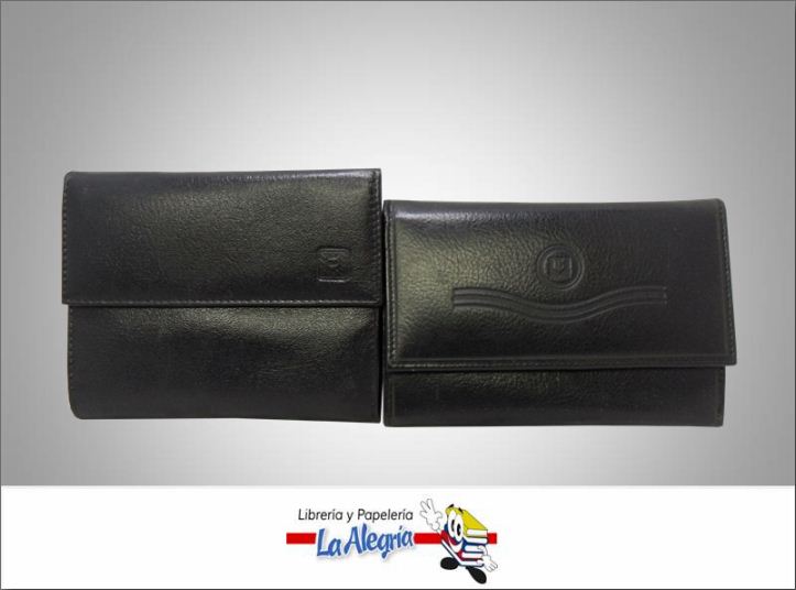 CARTERA DE CUERO P/DAMA NEGRO MARCA S/M   