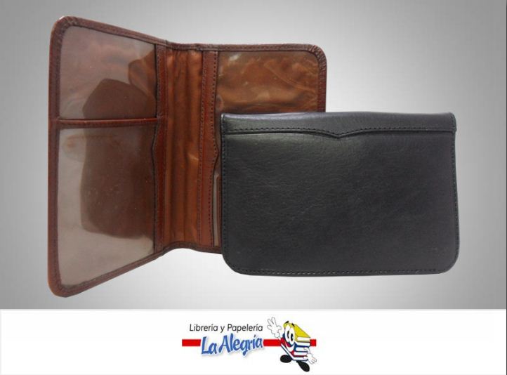CARTERA DE CUERO NEGRO/MARRON MARCA S/M   