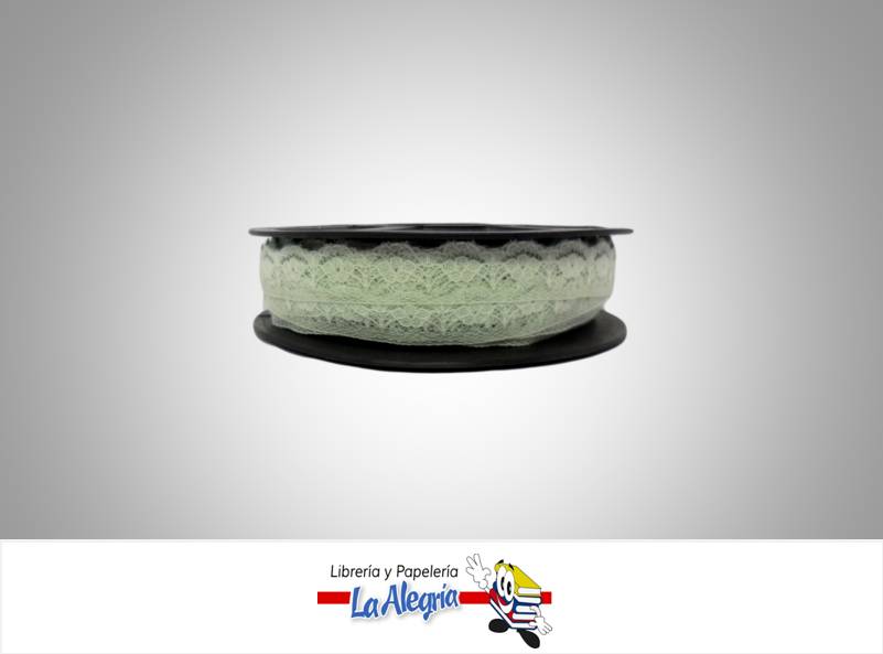 CINTA ENCAJE 17MM VERDE MENTA XMETRO MARCA S/M   