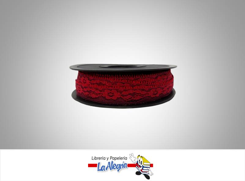 CINTA ENCAJE 17MM VINOTINTO XMETRO MARCA S/M   