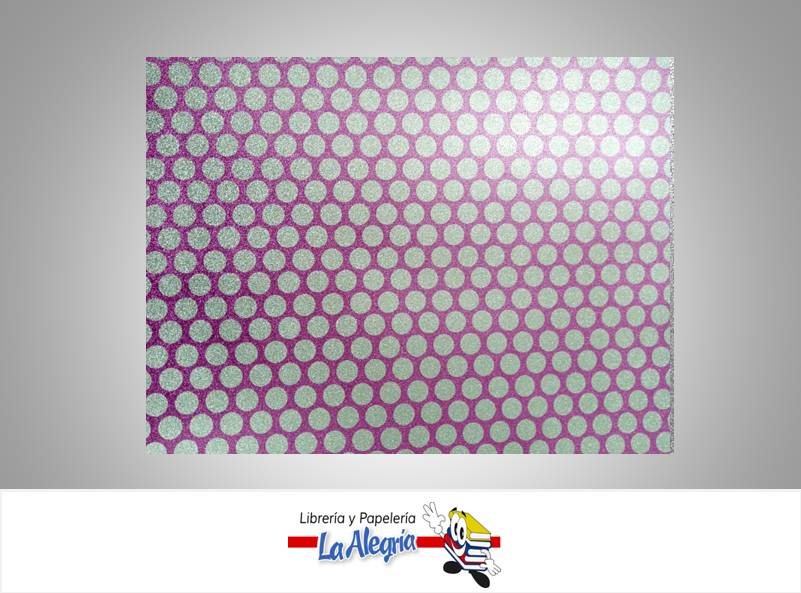 CARTULINA MICRO ESCARCHADA ESTAMPADA 50X70CM LUNAR LILA UND MARCA S/M