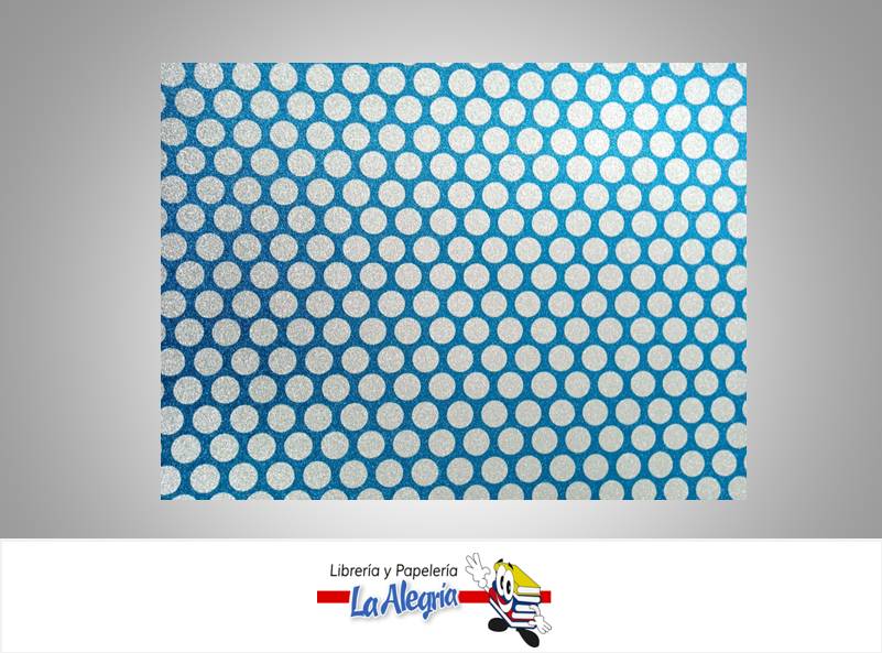 CARTULINA MICRO ESCARCHADA ESTAMPADA 50X70CM LUNAR TURQUESA UND MARCA S/M