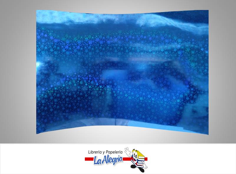 CARTULINA DOBLE FAZ HOLOGRAFICA 50X70 ESTRELLA AZUL UND 230GR MARCA S/M