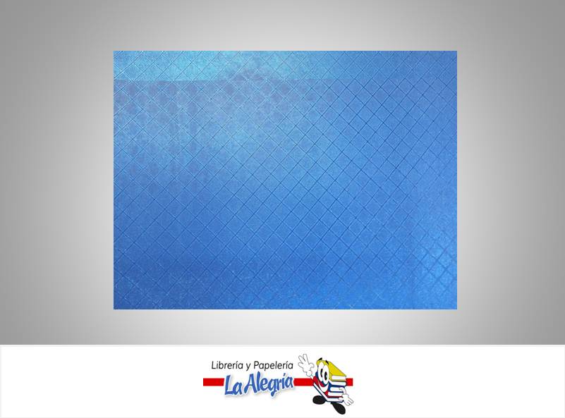 CARTULINA MICRO ESCARCHADA ESTAMPADA 50X70CM CUADROS AZUL REY UND MARCA S/M
