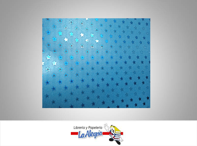 CARTULINA MICRO ESCARCHADA ESTRELLA TURQUESA UND MARCA S/M
