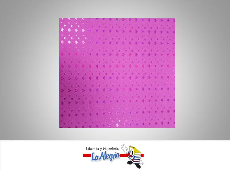 CARTULINA MICRO ESCARCHADA ESTRELLA FUCSIA UND MARCA S/M