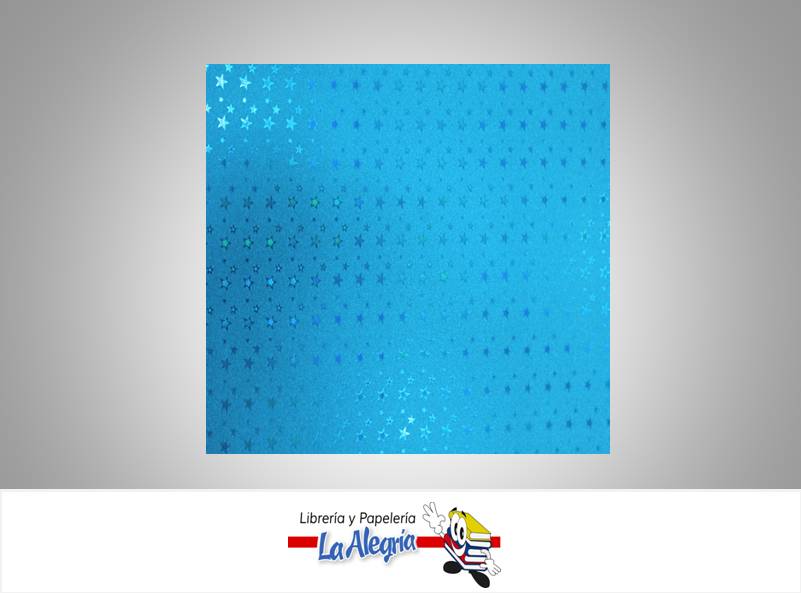 CARTULINA MICRO ESCARCHADA ESTRELLA TURQUESA UND MARCA S/M