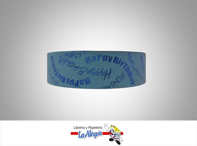 CINTA ESTAMPADA HAPPY 34MM AZUL CLARO XM MARCA BOLIS   