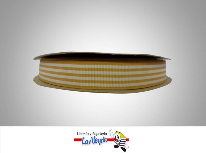 CINTA GROSS 16MM OCRE/BLANCO/RAYA XMETRO MARCA S/M   
