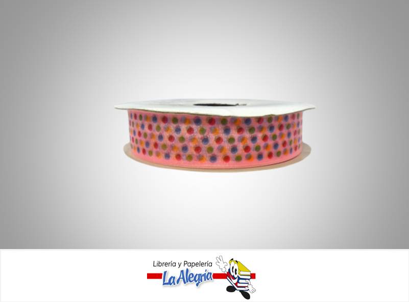 CINTA TULL ESTAMP 25MM ROSA L/MULTI XMET MARCA S/M   