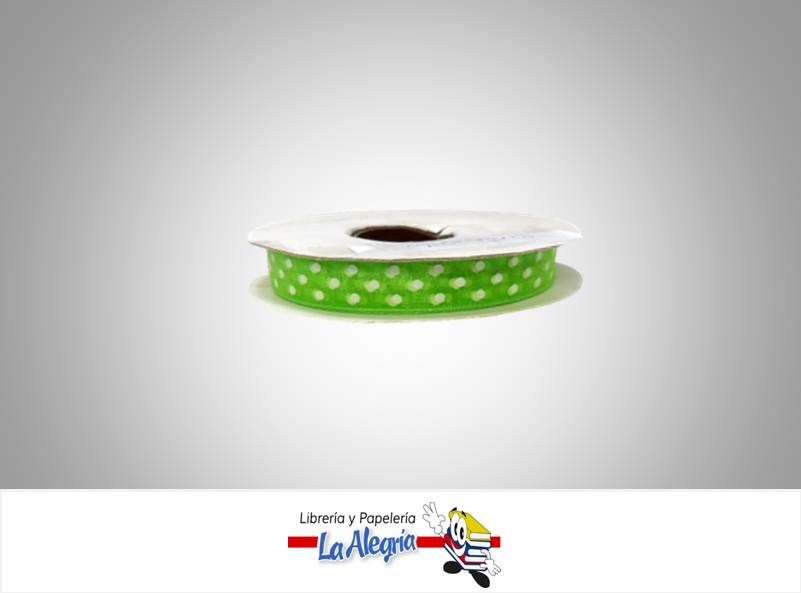 CINTA TULL ESTAMP 9MM VERDE L/B XMETRO MARCA S/M   