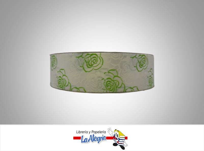 CINTA ESTAMPA ROSA 34MM BLANCO XMT MARCA BOLIS   
