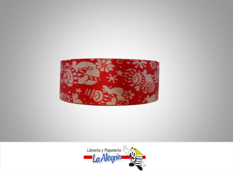 CINTA NAVIDAD 35MM ROJO/MEN SNOW XM MARCA MUNDO   