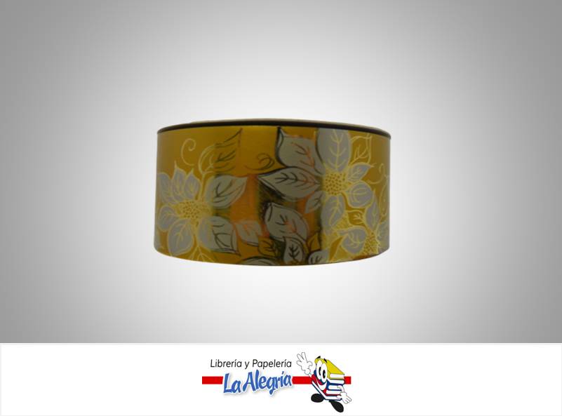 CINTA NAVIDAD 50MM DORADO/FLOR XMT MARCA BOLIS   