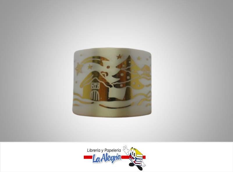 CINTA NAVIDAD 50MM BLANCO/DORADO XMT MARCA S/M   