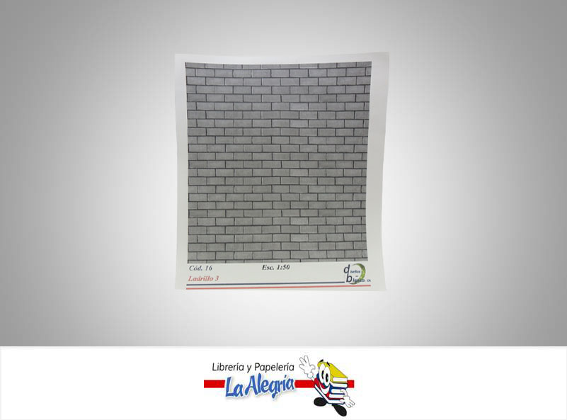 TEXTURA P/MAQUETA LADRILLO 3 ESC 1:50 UN MARCA DISEÑOS EN BLANCO   