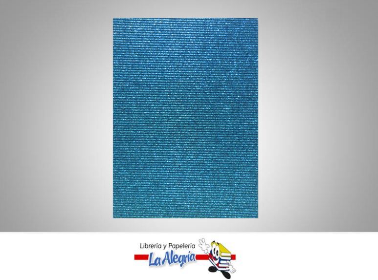 CARTON CORRUGADO ESCARCHADO 50X70 AZUL CLARO MARCA S/M