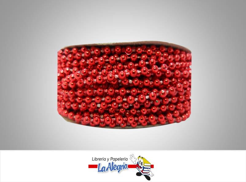 CINTA PERLA 03MM ROJO NAVIDAD XMETRO MARCA S/M   