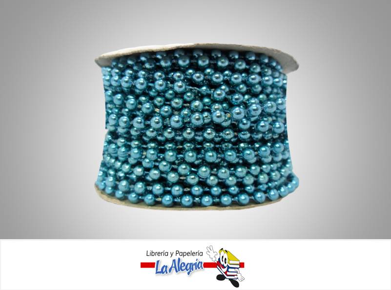 CINTA PERLA 04MM AZUL MEDIO XMETRO MARCA S/M   