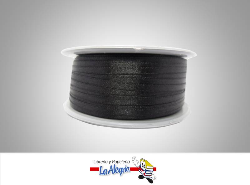 CINTA RASO 03MM NEGRO X METRO MARCA S/M