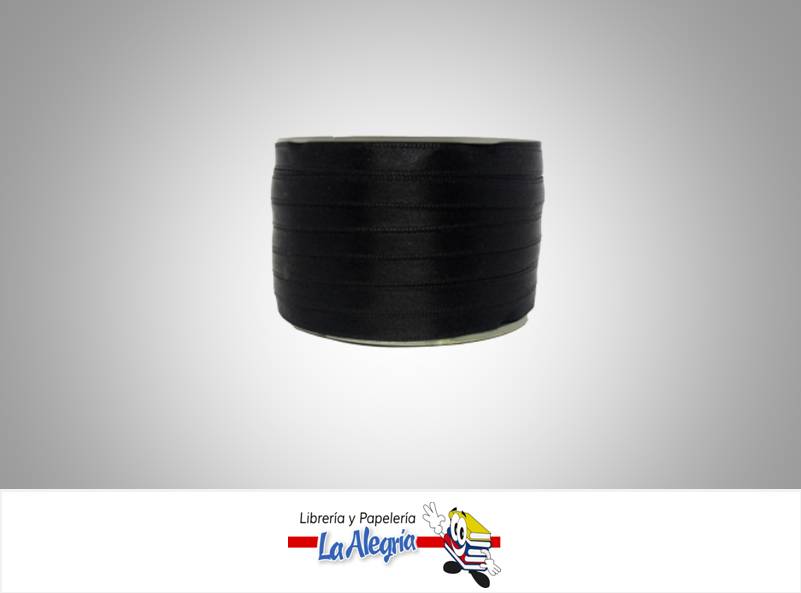 CINTA RASO 07MM NEGRO X METRO MARCA S/M