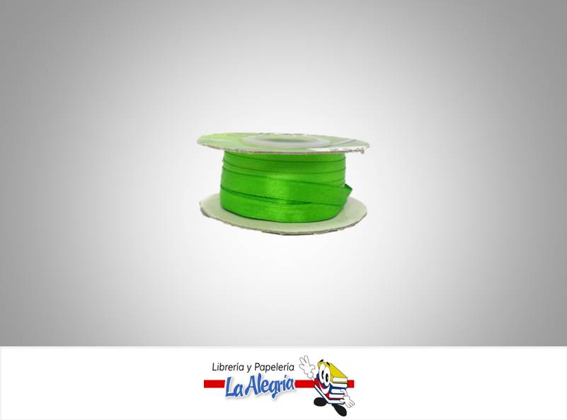 CINTA RASO 07MM VERDE MANZANA XMETRO MARCA S/M   