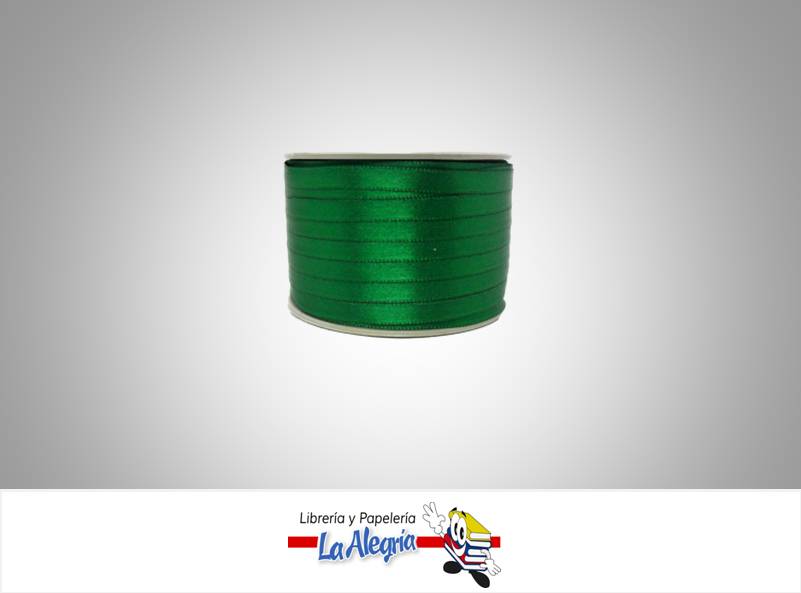 CINTA RASO 07MM VERDE NAVIDAD XMETRO MARCA S/M   
