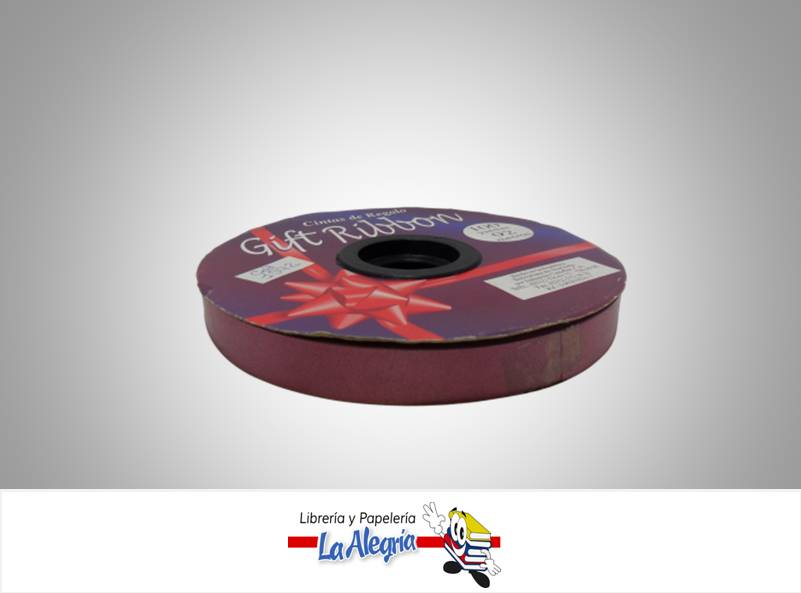 CINTA DE REGALO 15MM VINOTINTO XMETRO MARCA GIFT RIBBON   