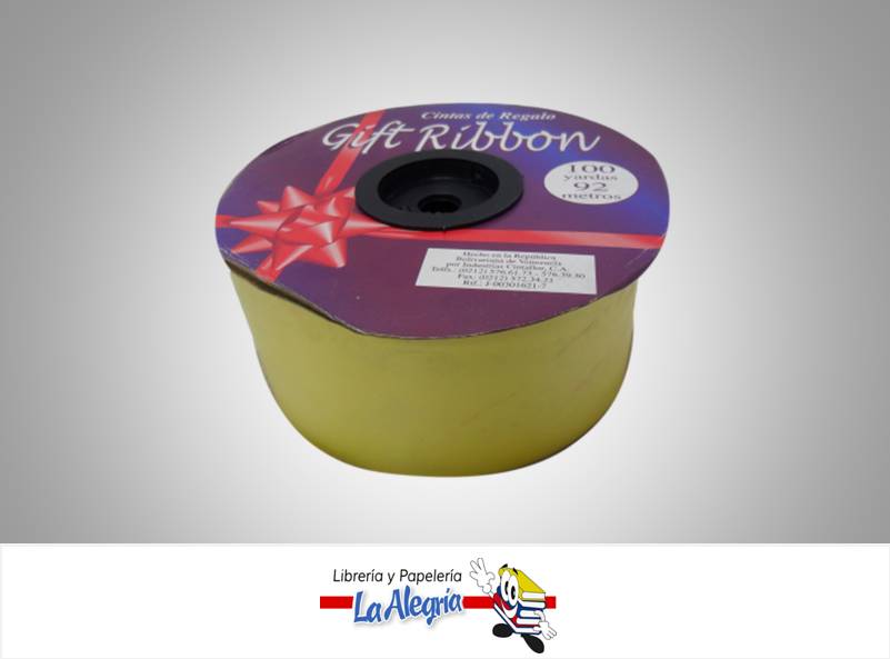 CINTA DE REGALO 60MM AMARILLO CLARO X METROT MARCA GIFT RIBBON