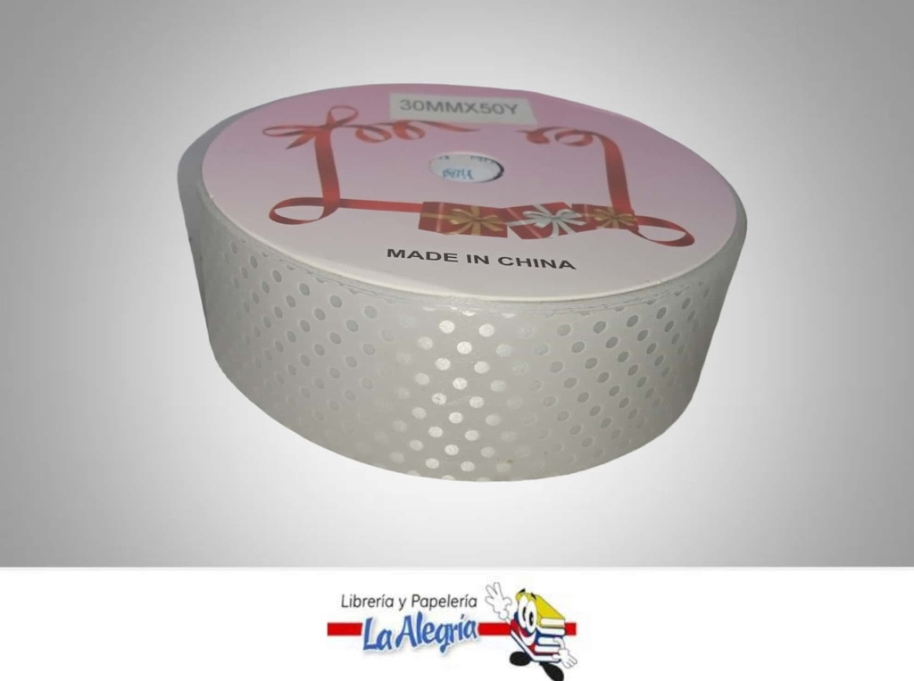 CINTA DE REGALO PLATA PUNTOS 30MM X METR MARCA MURANO   