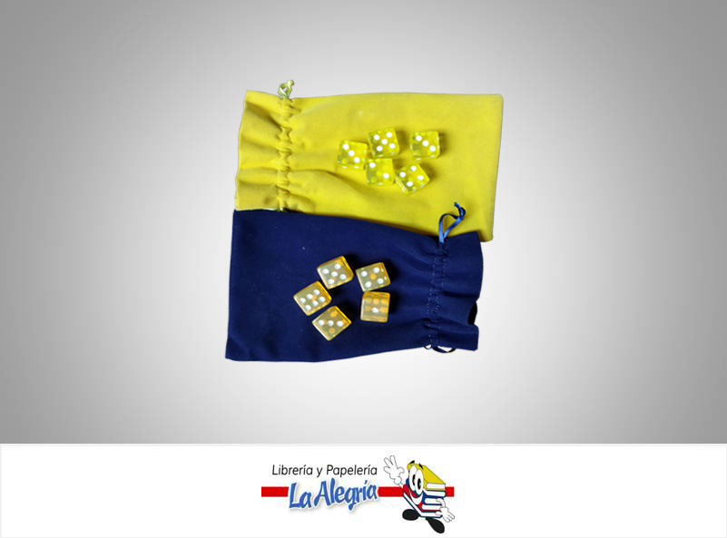 DADO CON FUNDA MEDIANO VARIADO 5UND MARCA S/M   