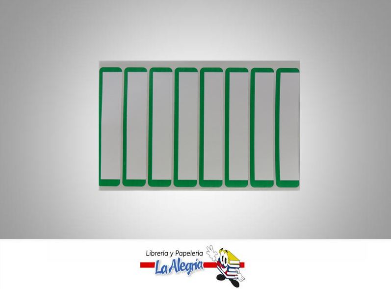 ETIQUETA RECTANGULAR 9X2CM VERDE 24UND MARCA STAR   