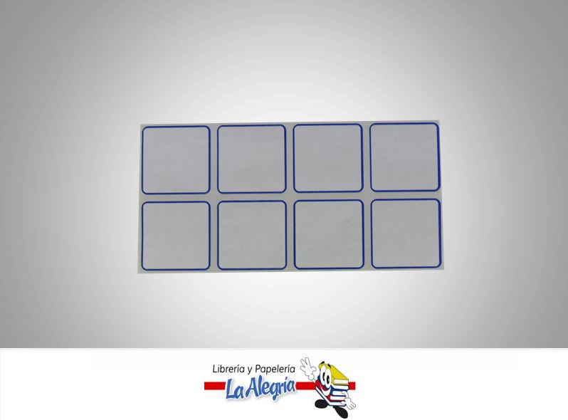 ETIQUETA CUADRADA 3,5X3,5CM AZUL 24UND MARCA STAR   
