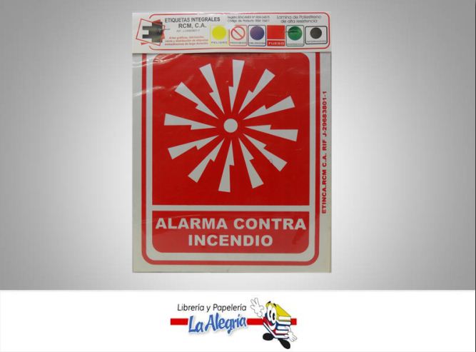 SENAL ALARMA CONTRA INCENDIO 24X19,5CM MARCA ETINCA   