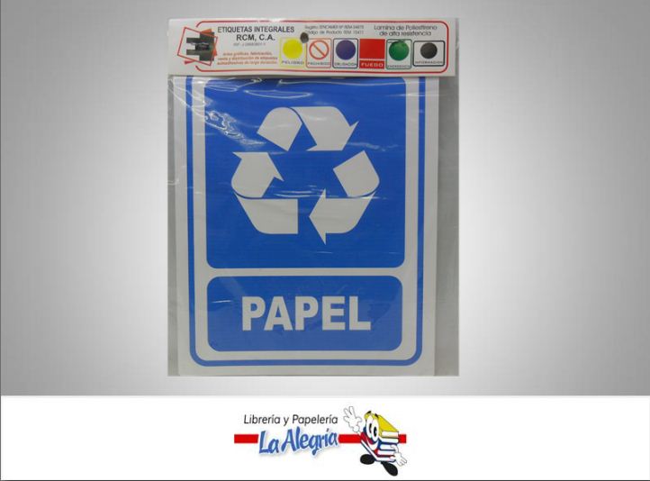 SENAL RECICLAJE PAPEL 23,5X19CM MARCA ETINCA   