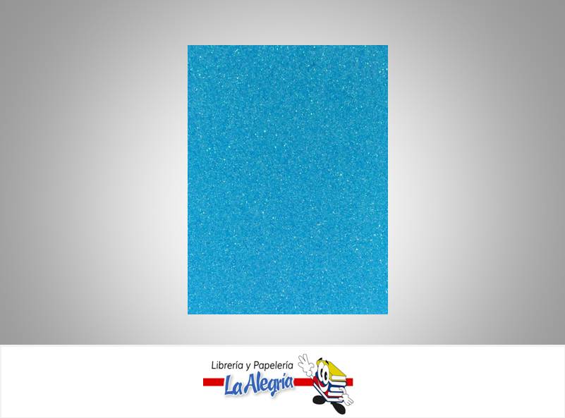 FOAMI ESCARCHADO DOBLE CARTA AZUL CELESTE UND MARCA S/M