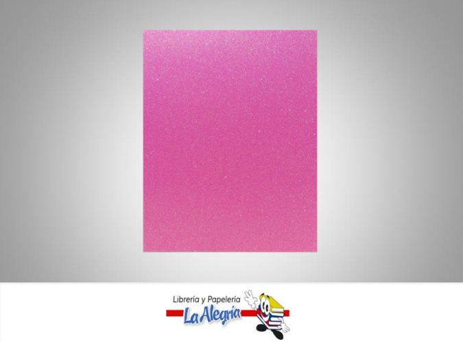 FOAMI ESCARCHADO DOBLE CARTA ROSADO UND    