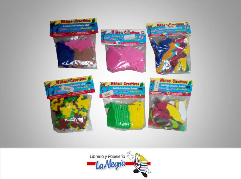 FIGURA DE FOAMY DISENO VARIADO PAQ MARCA NIÑOS CREATIVOS   