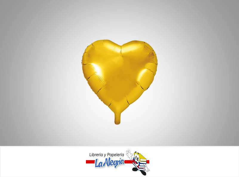 GLOBO FOIL 10'' CORAZON DORADO UND    